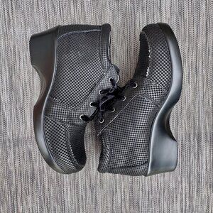 Alegria Elsa Ankle Boots US 10 Euro Sz 40 Black Leather Houndstooth Mini ELS-773